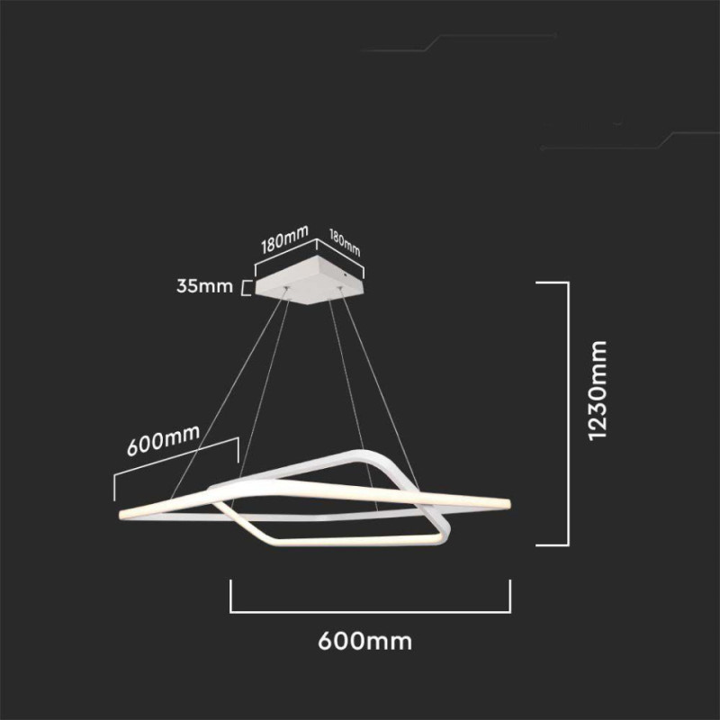 Oprawa Wisząca V-Tac 50W Led Triac Biała Vt-7909 3000K 5150Lm