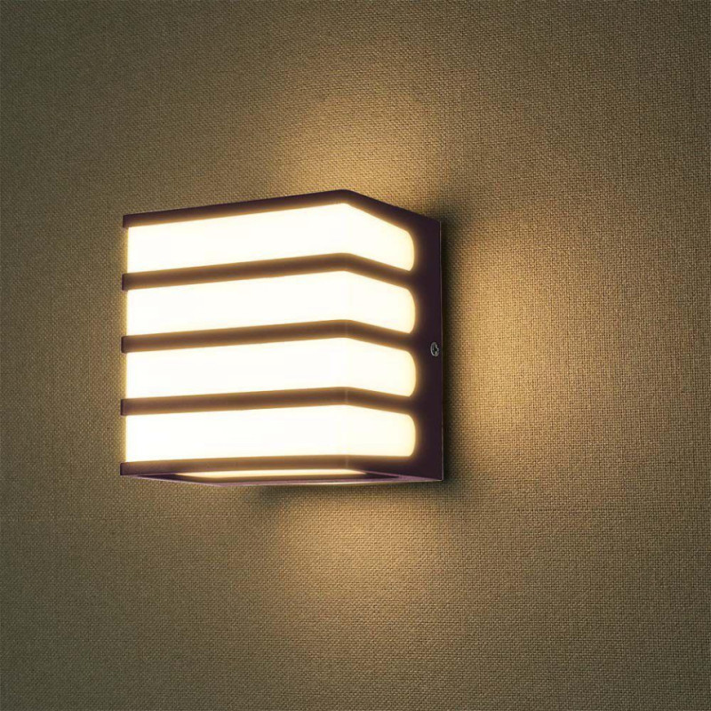 Oprawa Ścienna Ogrodowa V-Tac 8W Led Ip65 120X120 Brązowa Vt-732 4000K 800Lm