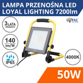 Lampa Przenośna Led Loyal Lighting 7200Lm Lumileds Ip65 4K Stojak/Przewód/Wtyczka