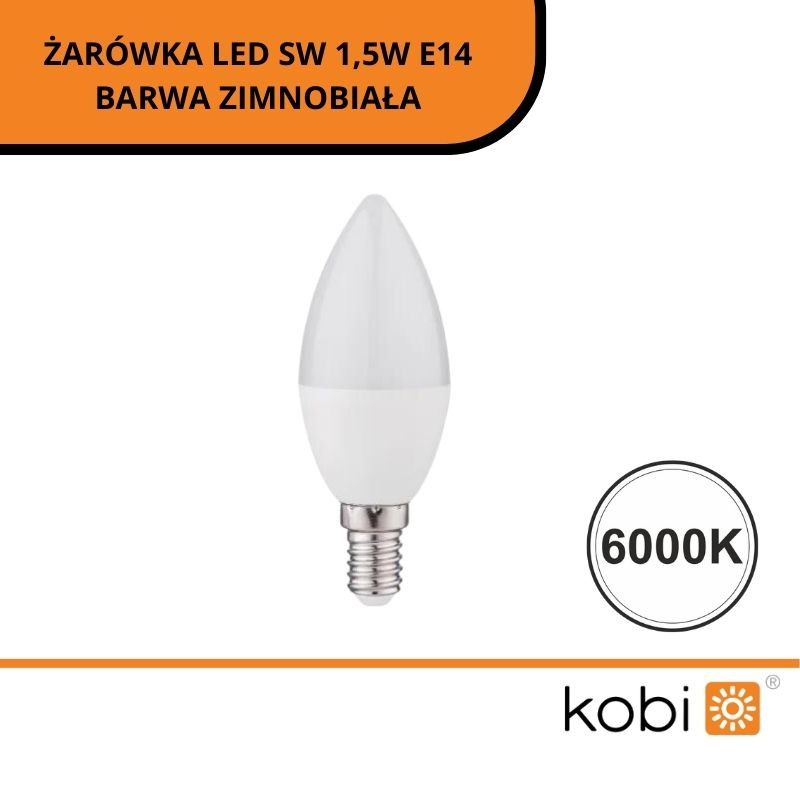 ŻARÓWKA LED SW 1,5W E14 BARWA ZIMNOBIAŁA KASWE1415ZB