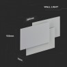 Nowoczesny kinkiet LED 12W V-TAC Wall Light Szary IP20 VT-712 3000K 1100lm