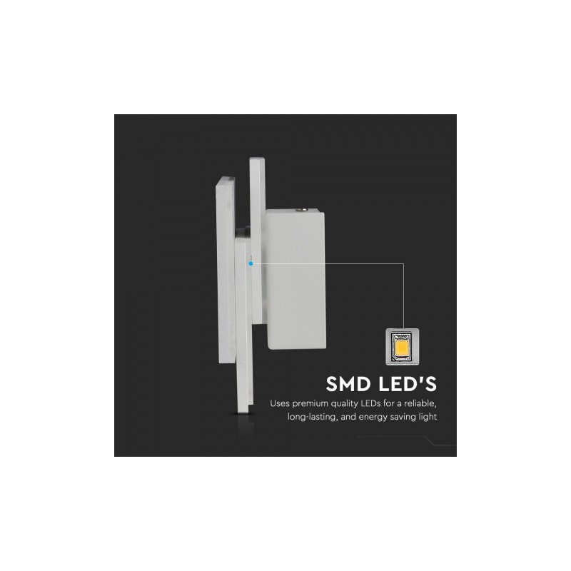 Nowoczesny kinkiet LED 12W V-TAC Wall Light Szary IP20 VT-712 3000K 1100lm