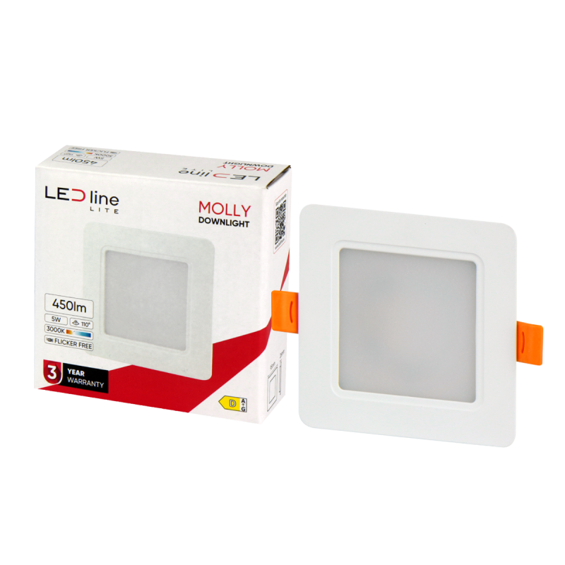 Led Line Lite Downlight Molly 5W 450Lm 3000K Kwadrat