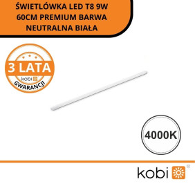 Świetlówka Led T8 9W 60Cm Premium Barwa Neutralna Biała