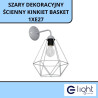 Szary Dekoracyjny Ścienny Kinkiet Basket 1Xe27 MLP7207