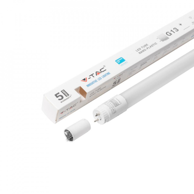 Tuba Świetlówka Led T8 V-Tac Samsung Chip 60Cm 7.5W G13 Nano Plastic Vt-062 3000K 850Lm 5 Lat Gwarancji Wyprzedaż