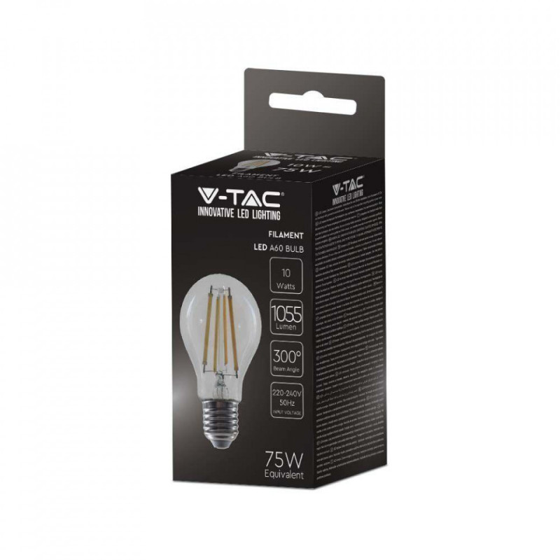 Żarówka Led V-Tac 12W Filament E27 A70 Przeźroczysta Vt-2133 6500K 1521Lm
