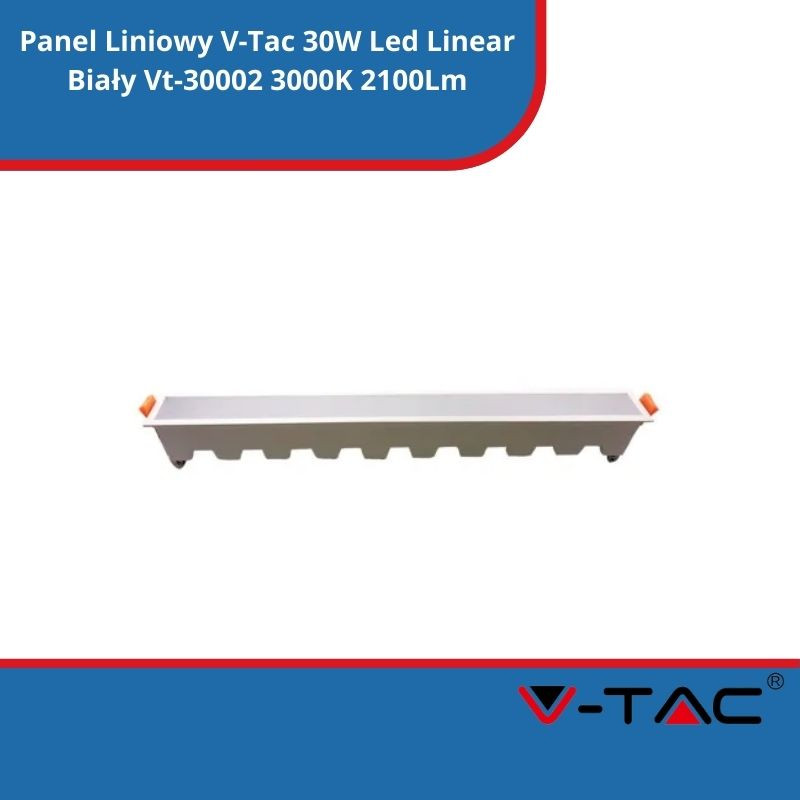 Panel Liniowy SKU 6416 V-Tac 30W Led Linear Biały Vt-30002 3000K 2100Lm