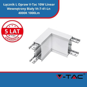 Łącznik L Opraw V-Tac 10W Linear Wewnętrzny Biały Vt-7-41-Ln 4000K 1000Lm