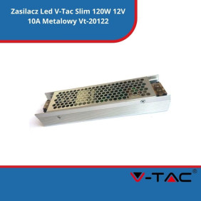 Zasilacz Led SKU 3243 V-Tac Slim 120W 12V 10A Metalowy Vt-20122