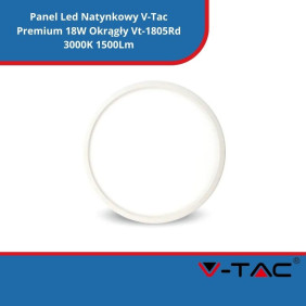 Panel Led Natynkowy SKU 4916 V-Tac Premium 18W Okrągły Vt-1805Rd 3000K 1500Lm