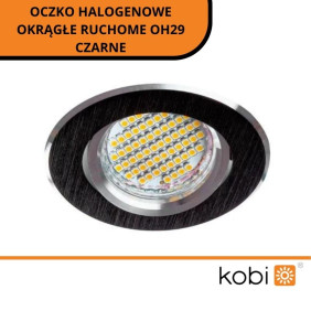 OCZKO HALOGENOWE OKRĄGŁE RUCHOME OH29 CZARNE KPOH29CZ
