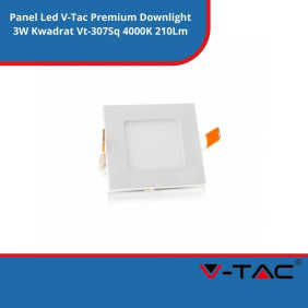 Panel Led SKU 216296 V-Tac Premium Downlight 3W Kwadrat Vt-307Sq 4000K 210Lm