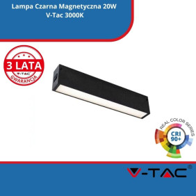 Lampa Czarna Magnetyczna 20W V-Tac 3000K