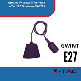 Oprawa Wisząca Silikonowa SKU 3483 V-Tac E27 Fioletowa Vt-7228