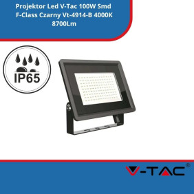 Projektor Led SKU 6722 V-Tac 100W Smd F-Class Czarny Vt-4914-B 4000K 8700Lm