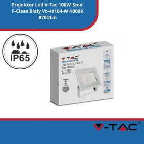 Projektor Led SKU 6725 V-Tac 100W Smd F-Class Biały Vt-49104-W 4000K 8700Lm