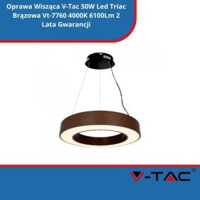 Oprawa Wisząca SKU 6959 V-Tac 50W Led Triac Brązowa Vt-7760 4000K 6100Lm 2 Lata Gwarancji