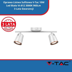 Oprawa Listwa Sufitowa SKU 218254 V-Tac 10W Led Biała Vt-812 3000K 960Lm 3 Lata Gwarancji