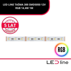 LED LINE TAŚMA 300 SMD5050 12V RGB 14,4W 1M