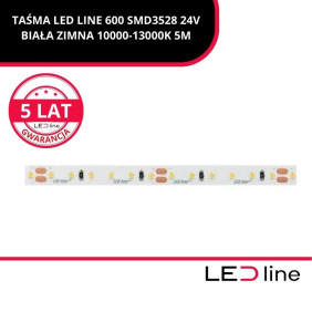 TAŚMA LED LINE 600 SMD3528 24V BIAŁA ZIMNA 10000-13000K 5M 241567