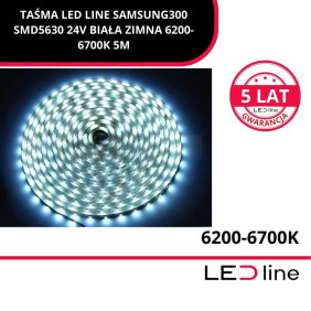 TAŚMA LED LINE SAMSUNG300 SMD5630 24V BIAŁA ZIMNA 6200-6700K 5M 247767