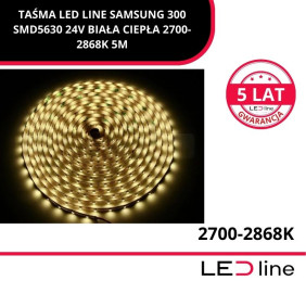 TAŚMA LED LINE SAMSUNG 300 SMD5630 24V BIAŁA CIEPŁA 2700-2868K 5M 247743