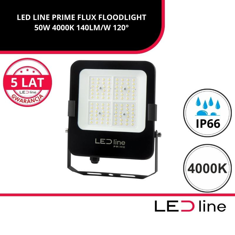 LED LINE PRIME FLUX FLOODLIGHT 50W 4000K 140LM/W 120° 200210