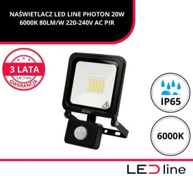 Naświetlacz Led Line Photon 20W 6000K 80Lm/W 220-240V Ac Pir