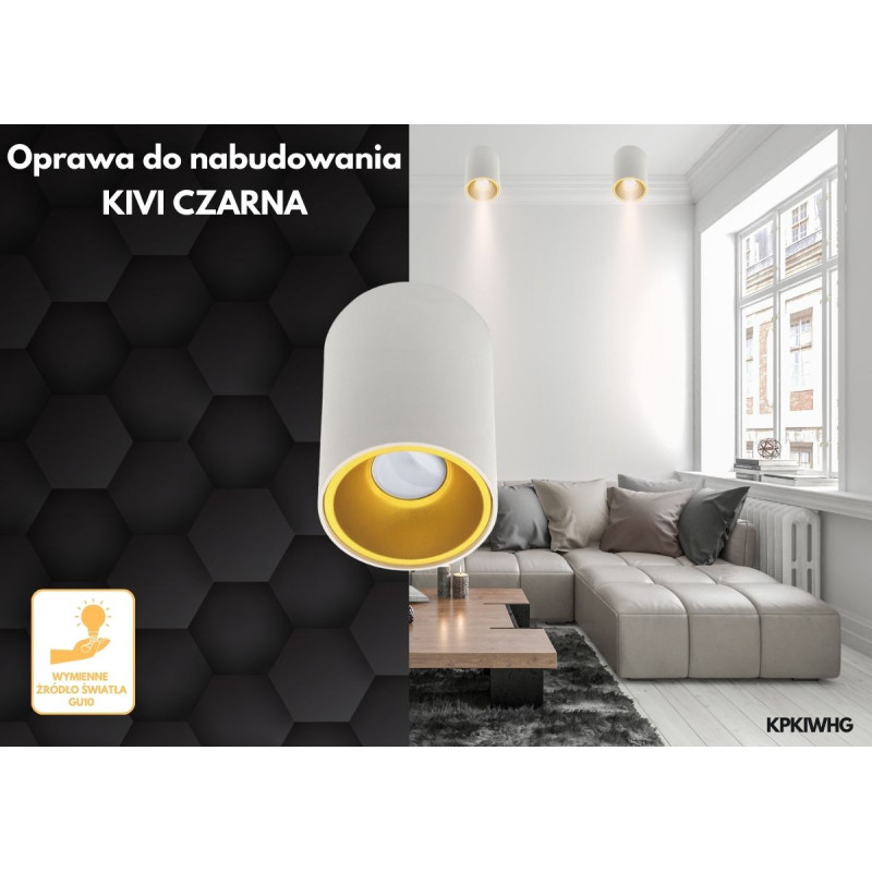 Oprawa Do Nabudowania Kivi Biało-Złota