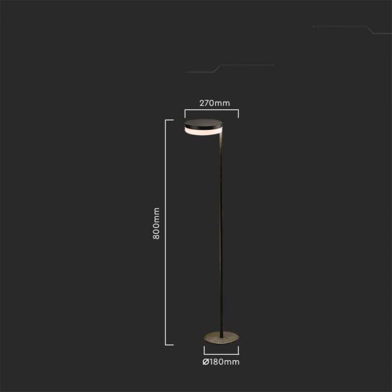 Słupek Ogrodowy Solarny V-Tac 80Cm 2.5W Led Ip54 Vt-1137 3000K 120Lm 3 Lata Gwarancji