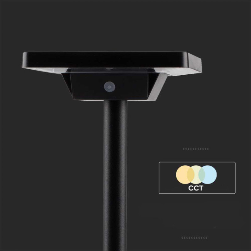 Słupek Ogrodowy Solarny V-Tac 2-Funkcje Ip65 53Cm Czarny Vt-4102 3000K-6400K 220Lm 3 Lata Gwarancji