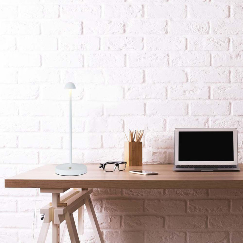 Lampka Biurkowa Nocna V-Tac 3W Led 29Cm Ładowanie Usb Ściemnianie Biała Vt-1073 3000K-6000K 130Lm