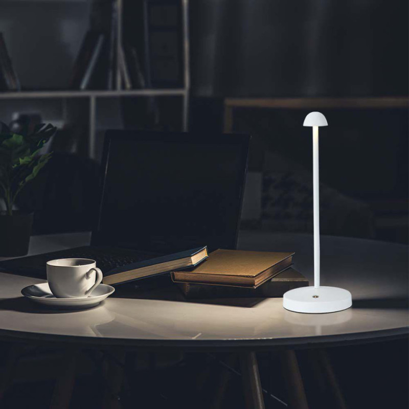 Lampka Biurkowa Nocna V-Tac 3W Led 29Cm Ładowanie Usb Ściemnianie Biała Vt-1073 3000K-6000K 130Lm