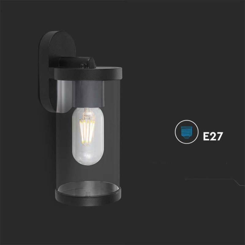 Kinkiet Ogrodowy Ścienny V-Tac Czarny Mat E27 Ip44 Vt-1149