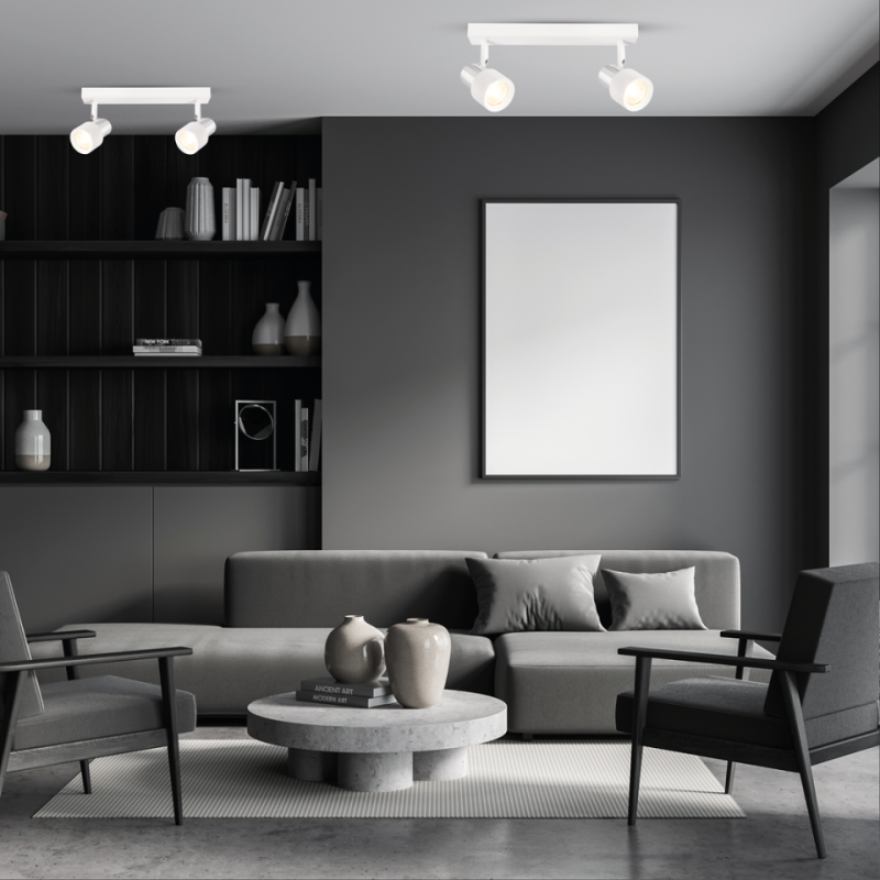 Lampa Sufitowa Cino 2Xgu10 Biały + Chrom