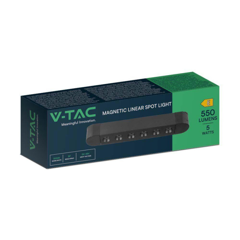 Oprawa Szynosystemu Magnetycznego 48V V-Tac 5W Led 39St Vt-4225 6400K 550Lm 3 Lata Gwarancji