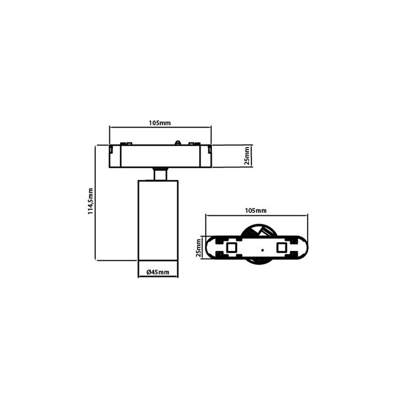 Lampa LED Luxo 48V 12W 4000K Spot 36° czarna
