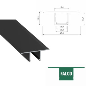 Profil Lumines Falco Wpuszczany - Czarny 2M
