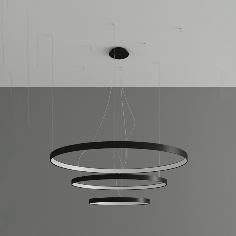 Żyrandol Rio 3 55/78/110 Czarny Led 4000K
