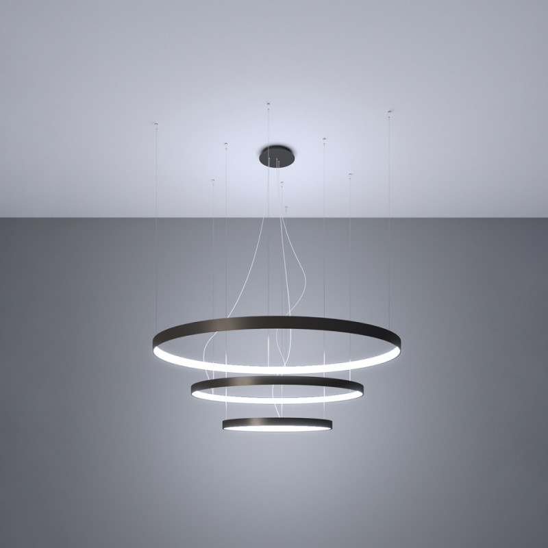 Żyrandol Rio 3 55/78/110 Czarny Led 4000K