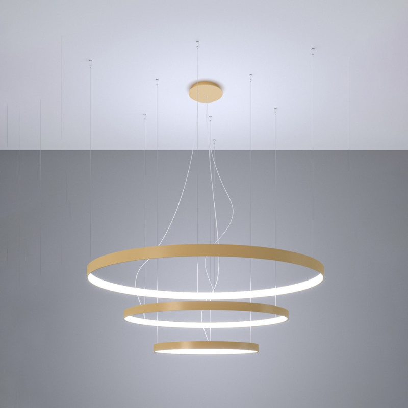 Żyrandol Rio 3 55/78/110 Złoty Led 4000K
