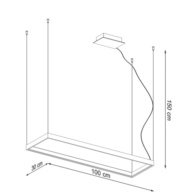 Żyrandol Tuula M Czarny Led 3000K