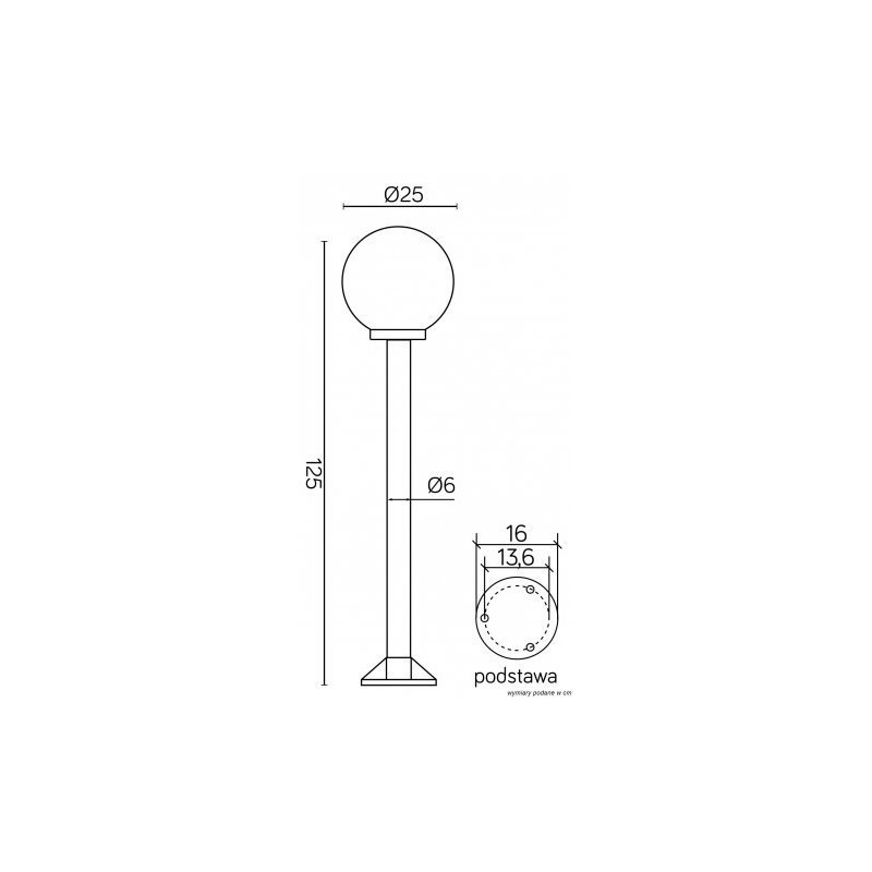 Lampa stojąca KULE K 5002/2/K 250 SU-MA - CZARNA