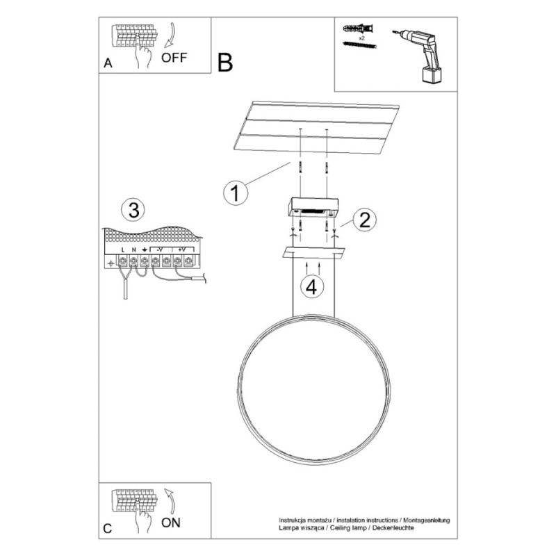 Lampa Wisząca Rio 110 Złota Led 4000K