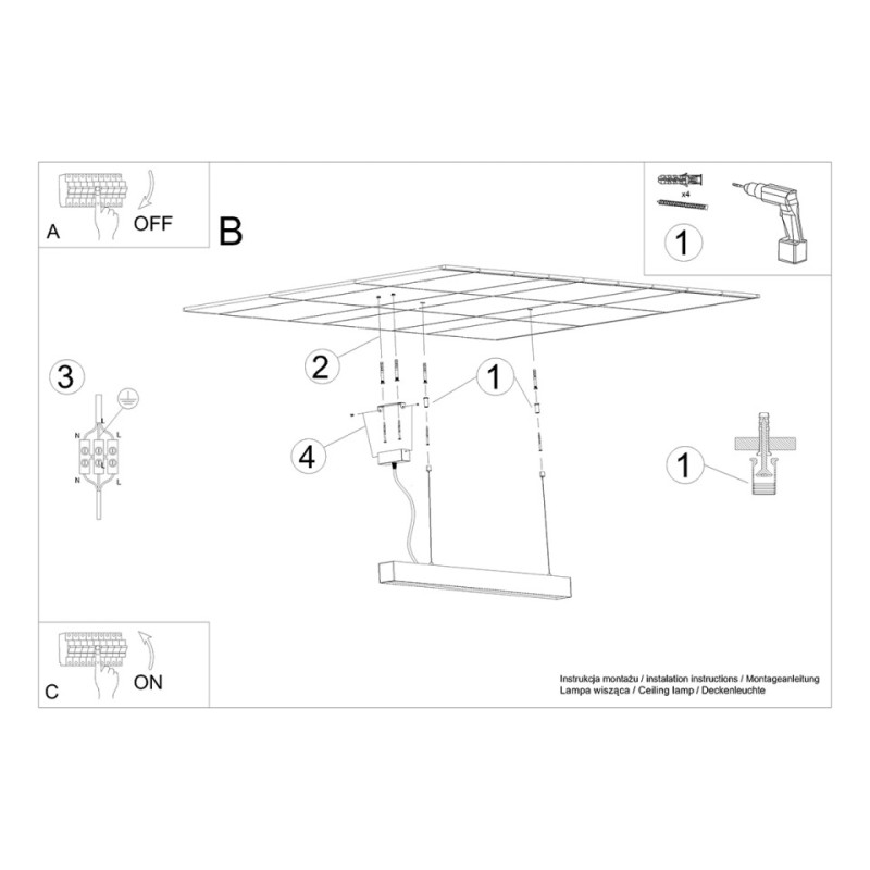 Lampa Wisząca Pinne 150 Biała 4000K