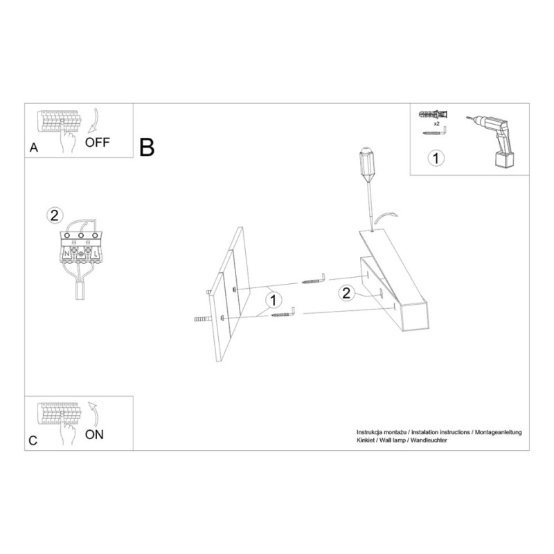 Kinkiet Pinne 150 Czarny 3000K