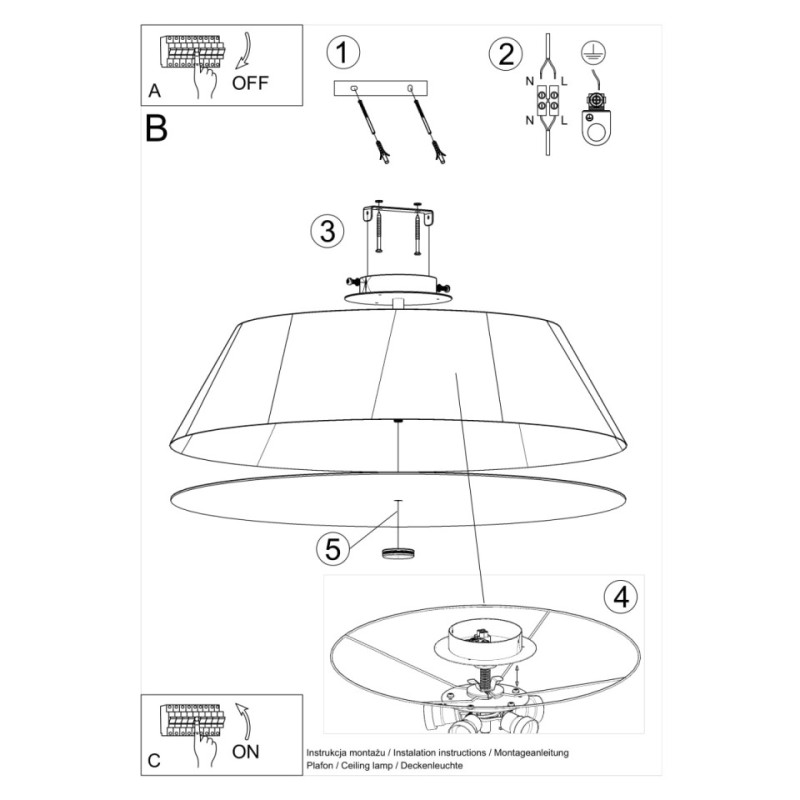 Plafon Vega 70 Czarny
