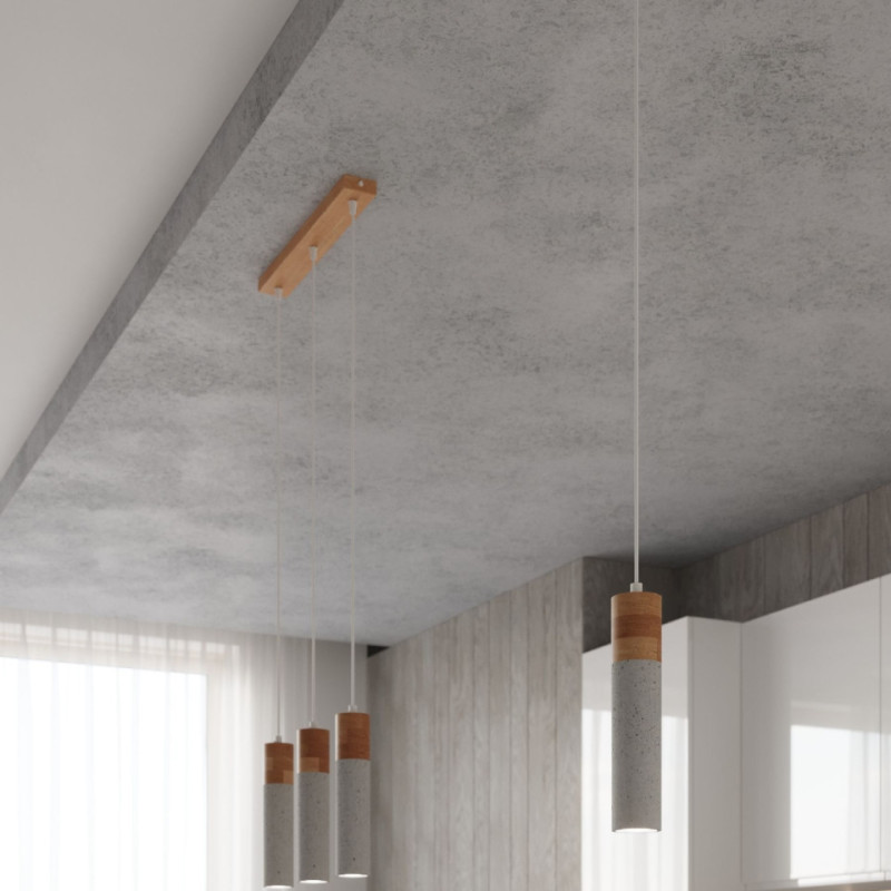 Lampa Wisząca Zane 3 Szara