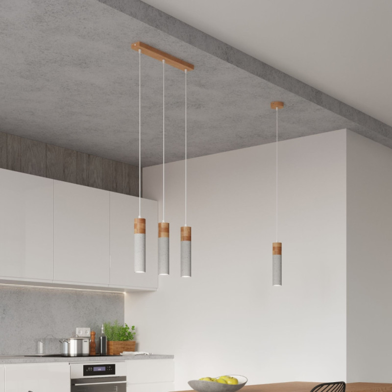 Lampa Wisząca Zane 3 Szara